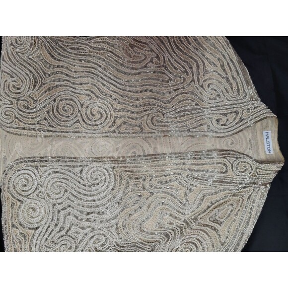 Vtg 1981 Halston Couture Collector Hand Beaded Bugle Jacket - Picture 7 of 16